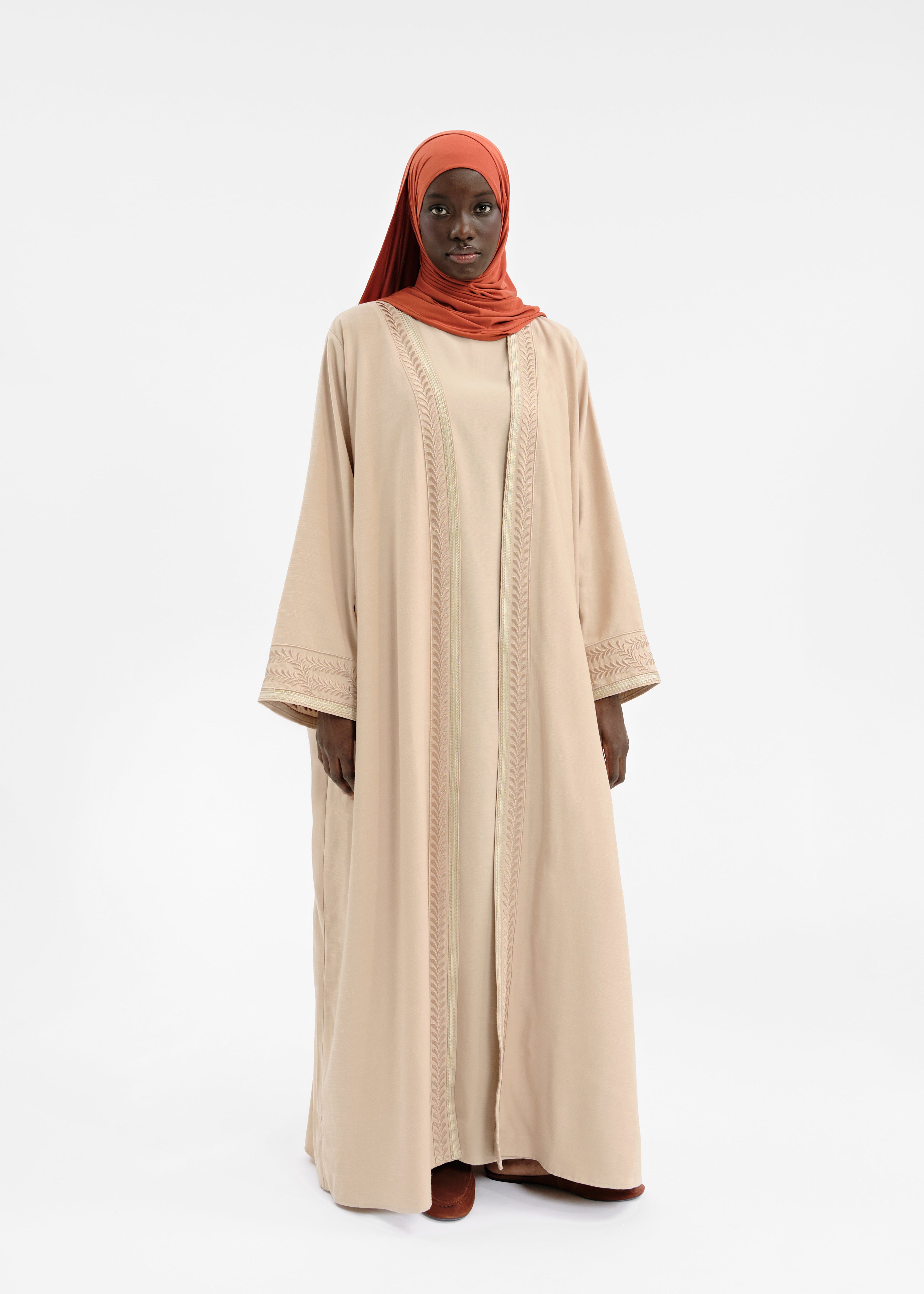 Abaya set safsaf beige