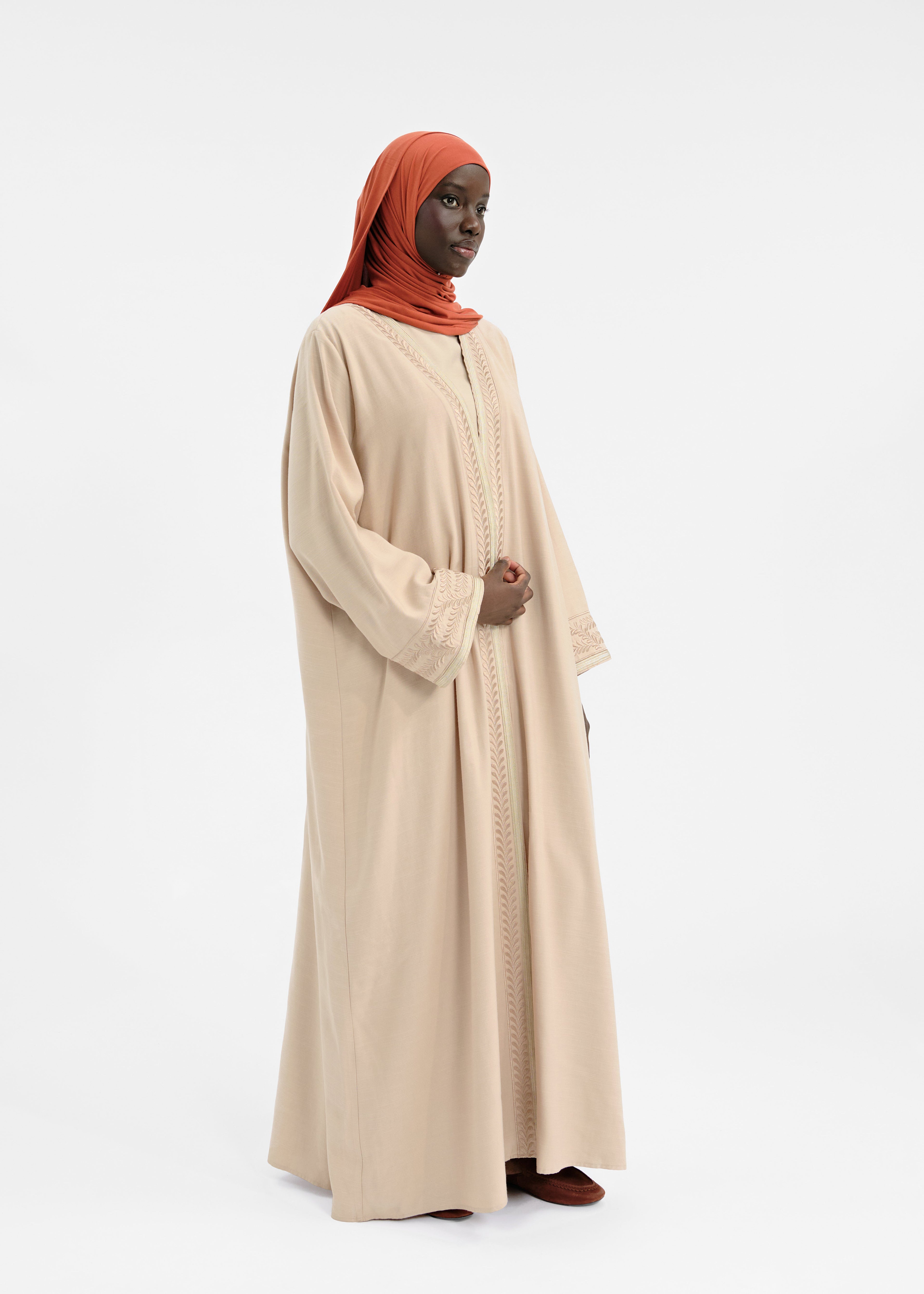 Abaya set safsaf beige