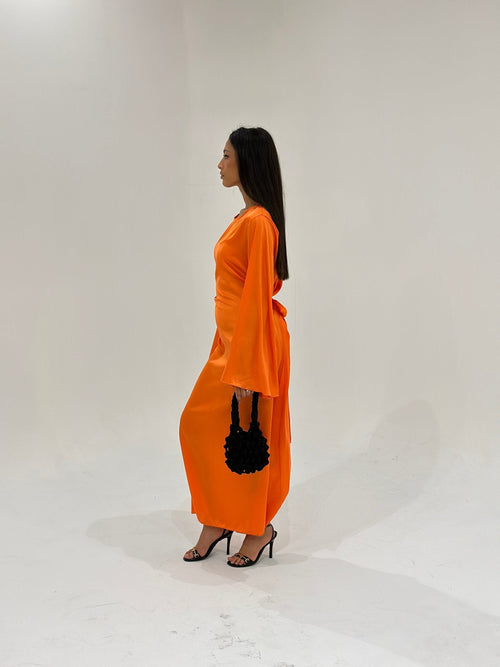 Abaya Sunshine Satiné Orange Pêche