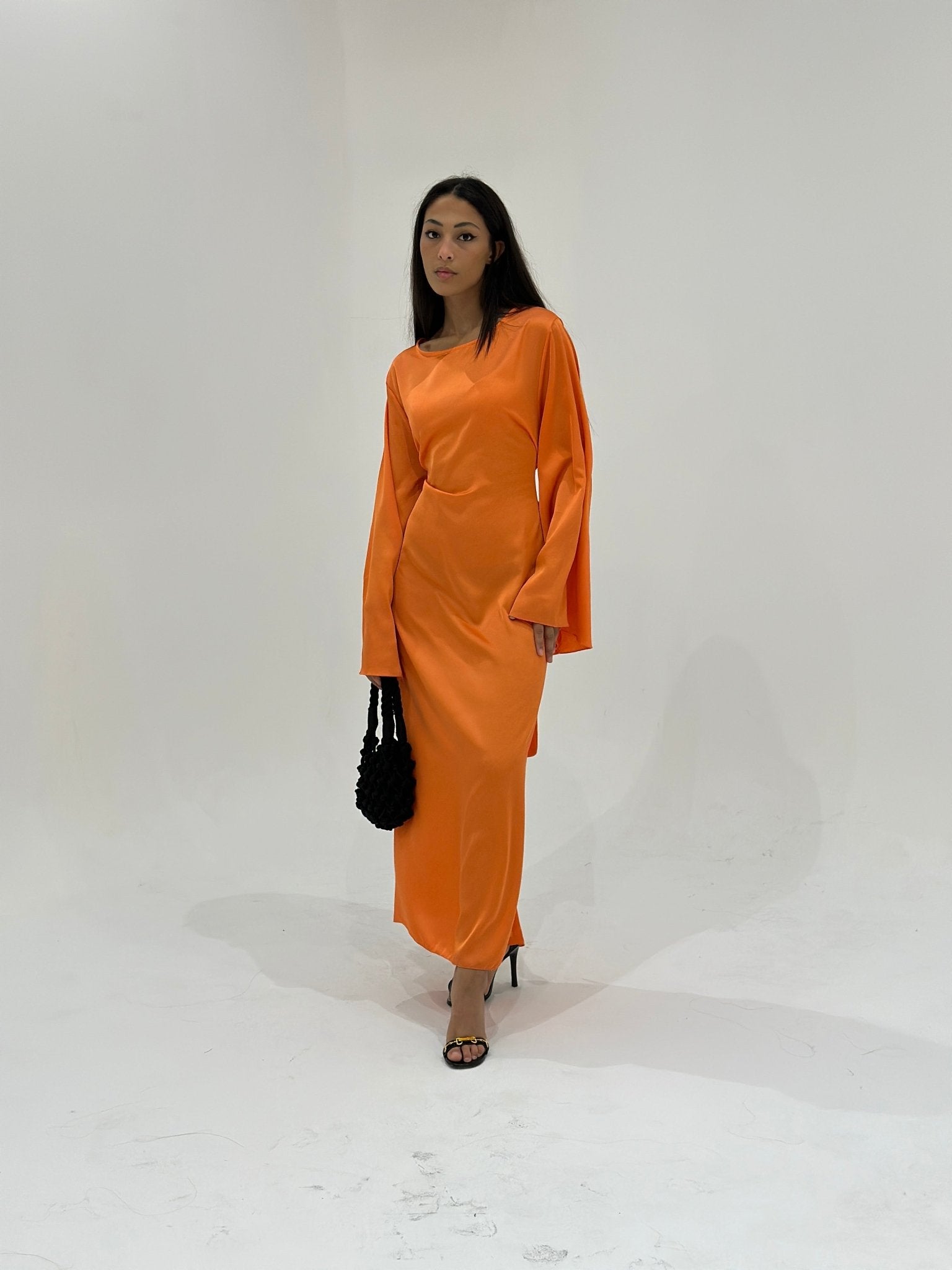 Abaya Sunshine Satiné Orange Pêche