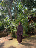 Ensemble de plage Houda Premium Chocolat + Hijab