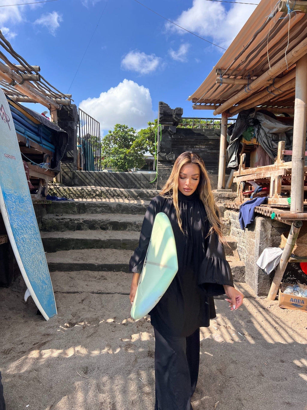 Ensemble de plage Houda Premium Noir + Hijab