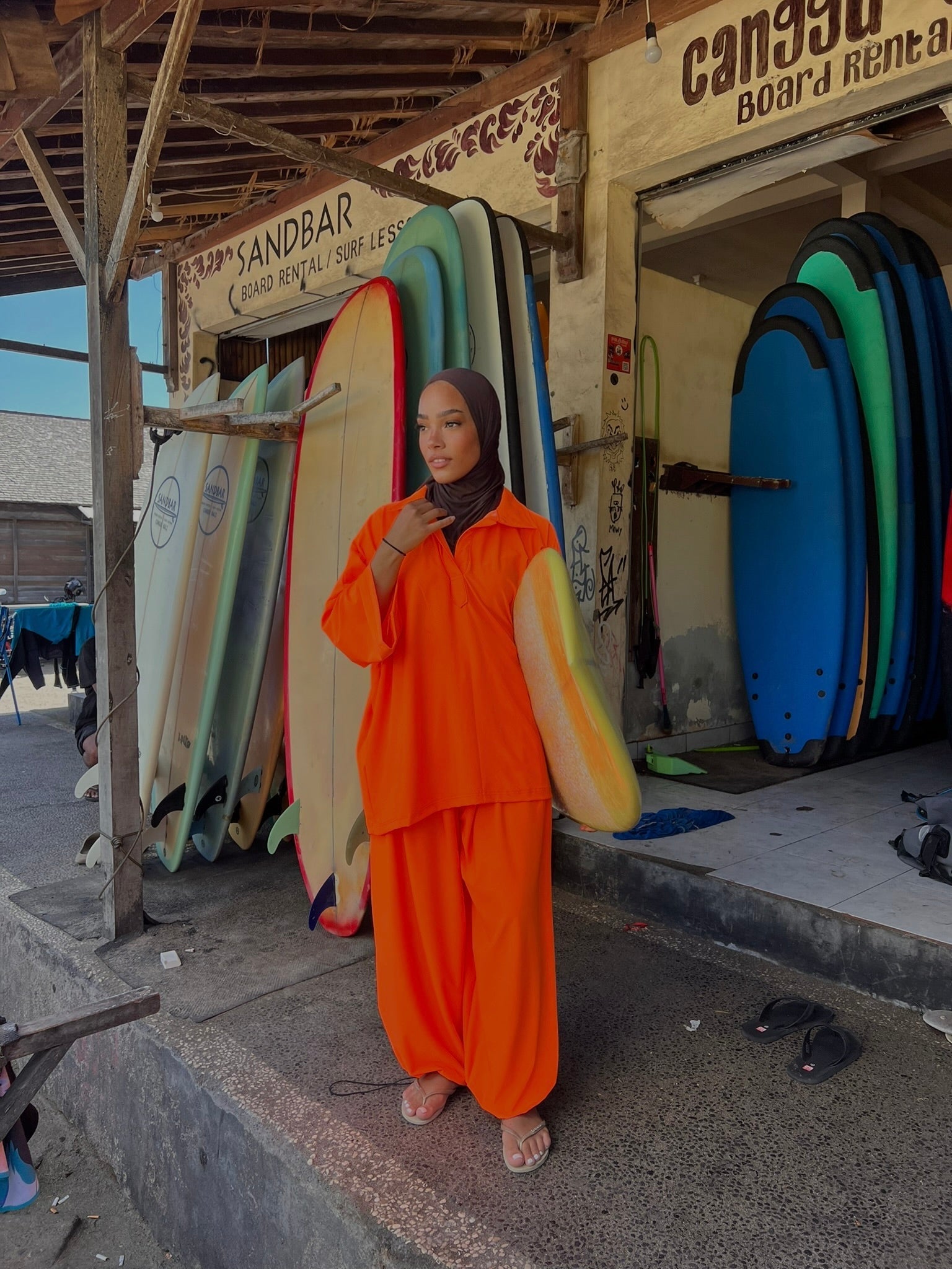 Burkini polo Lina Orange vif
