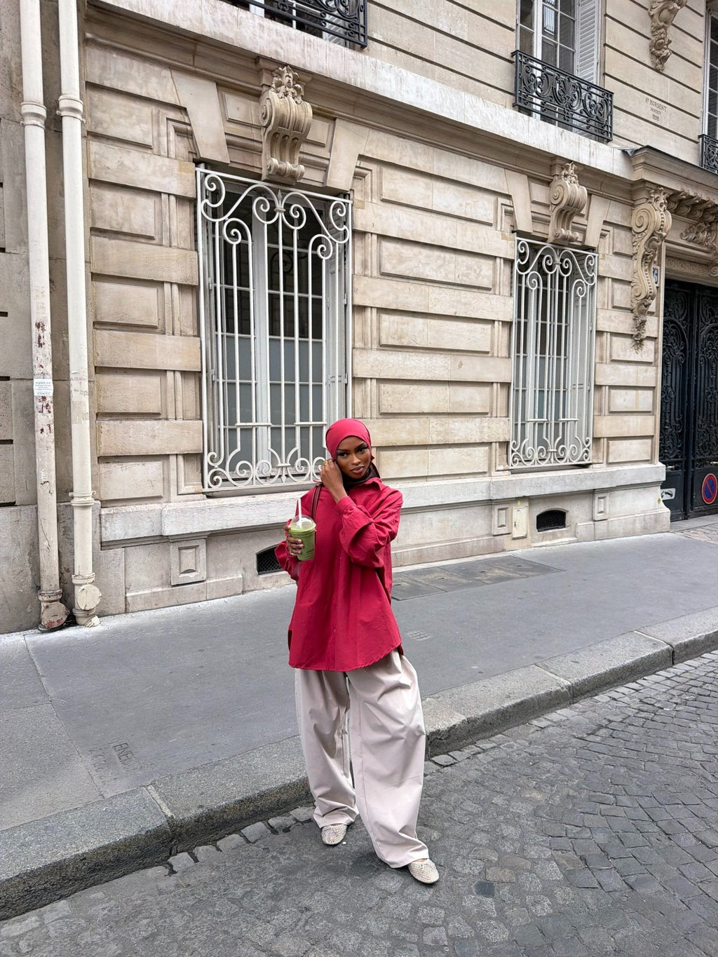 Ensemble Awa Rouge (Chemise + Hijab)