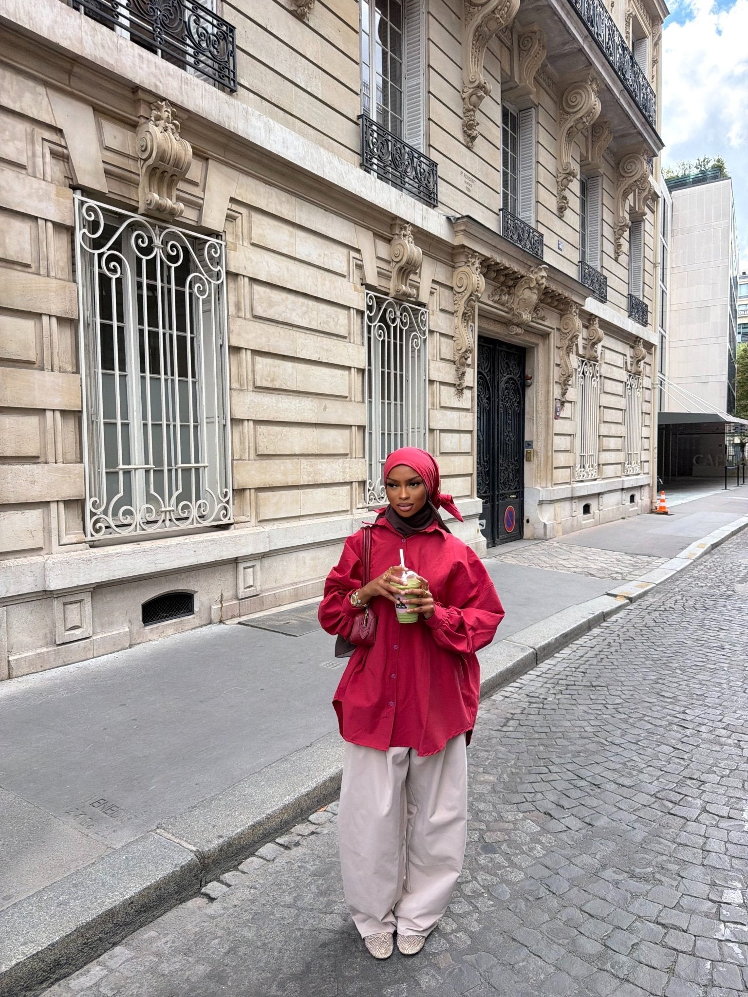 Ensemble Awa Rouge (Chemise + Hijab)