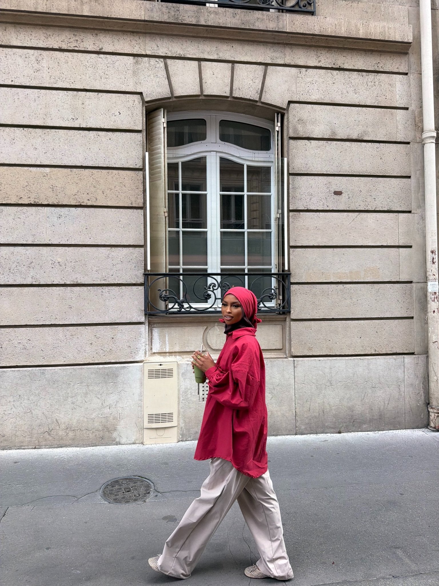 Ensemble Awa Rouge (Chemise + Hijab)