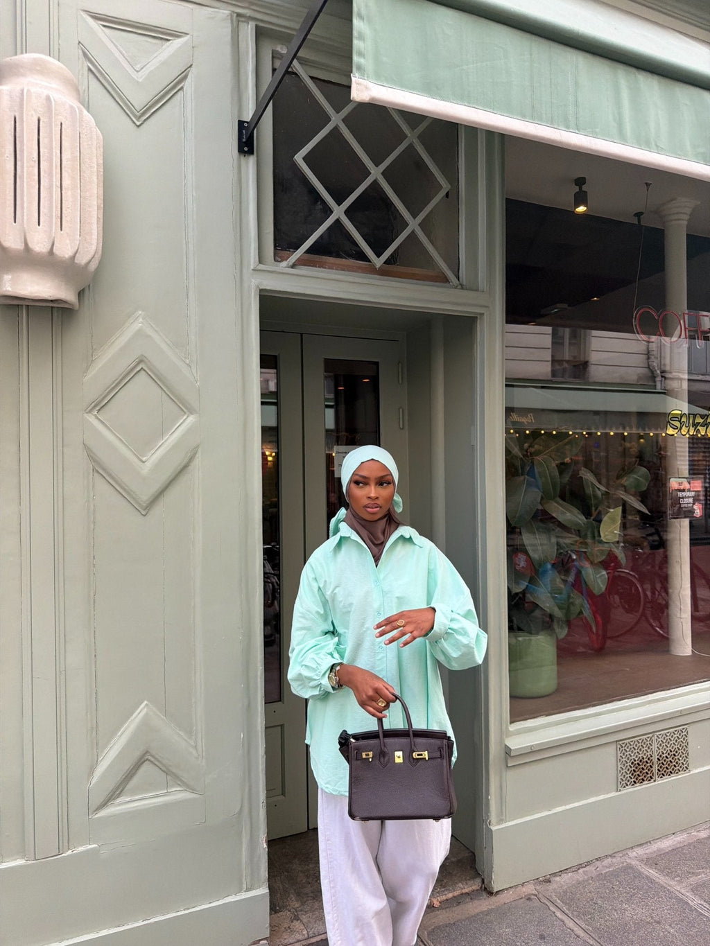 Ensemble Awa Turquoise (Chemise + Hijab)
