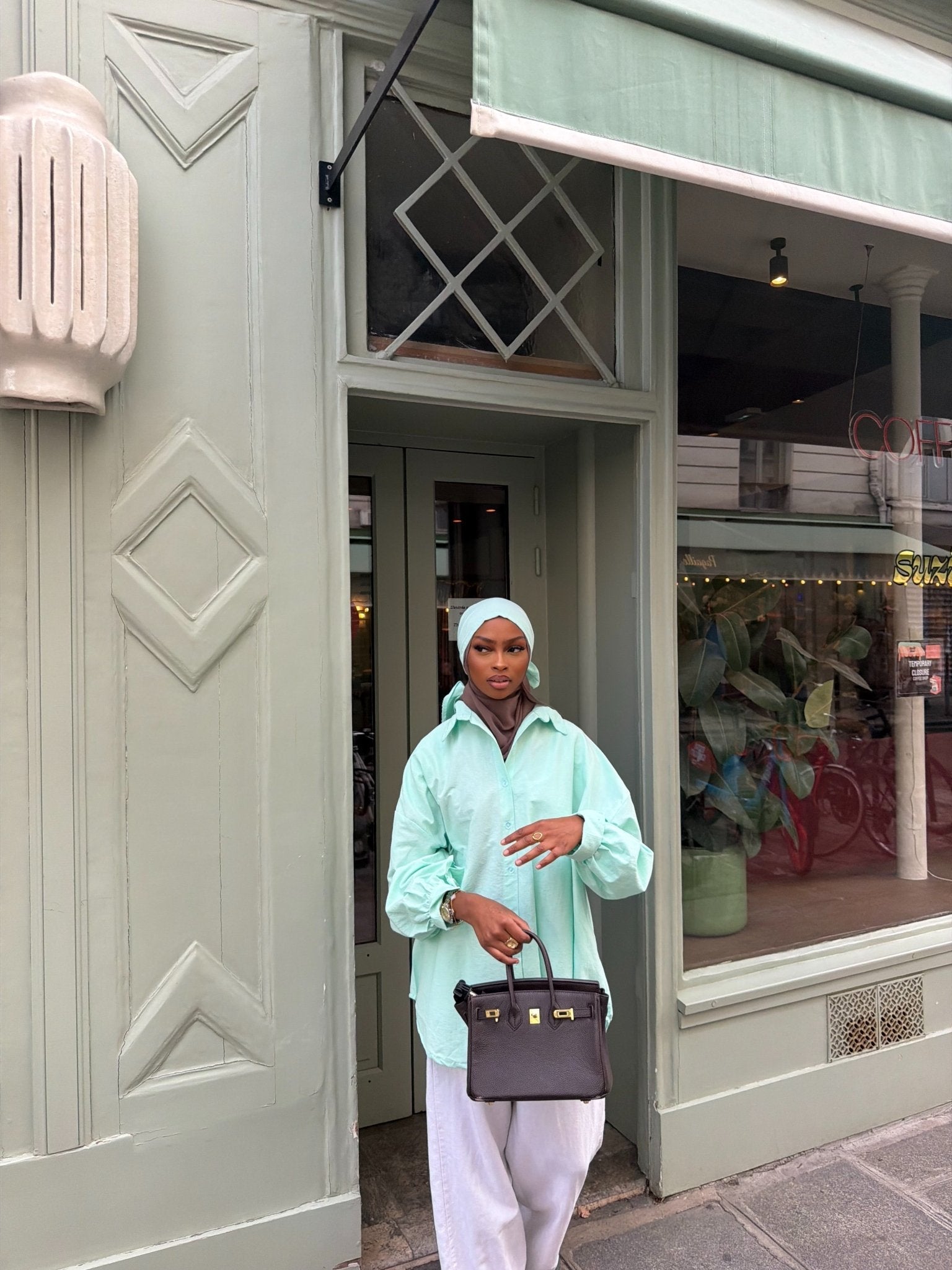 Ensemble Awa Turquoise (Chemise + Hijab)