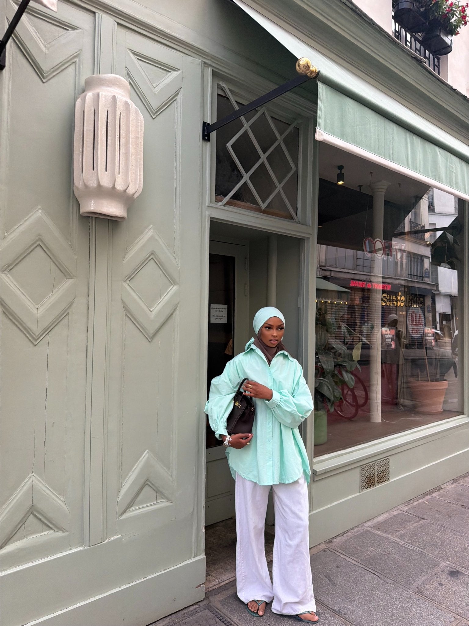 Ensemble Awa Turquoise (Chemise + Hijab)