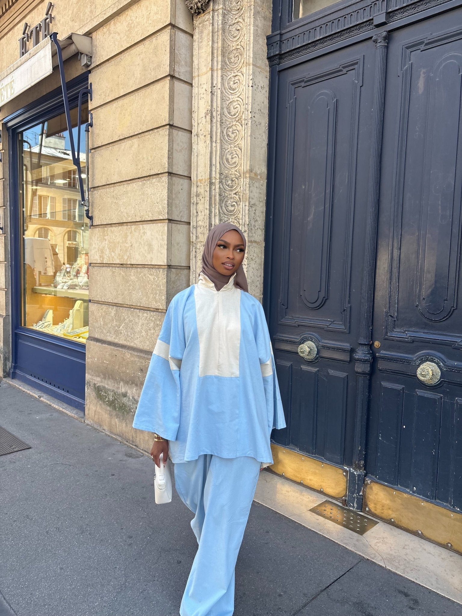 Ensemble Hayat - Bleu ciel/Beige