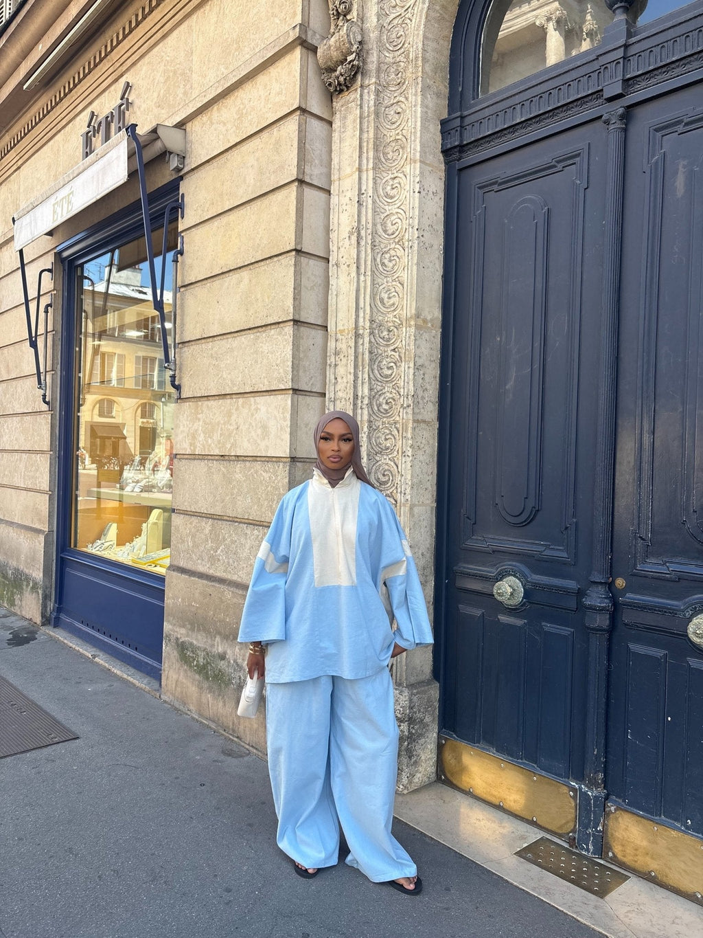 Ensemble Hayat - Bleu ciel/Beige