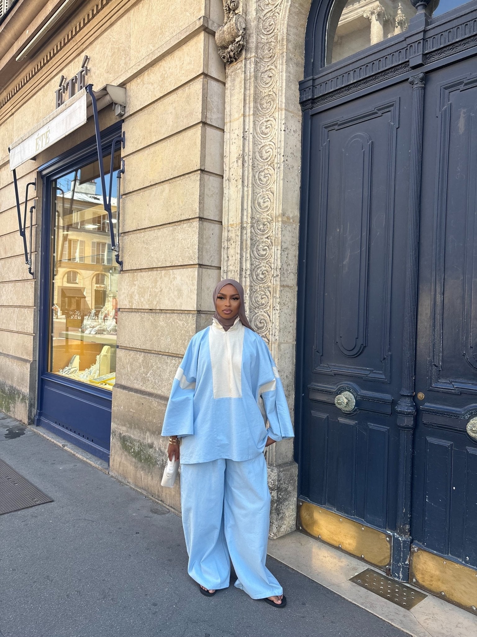 Ensemble Hayat - Bleu ciel/Beige