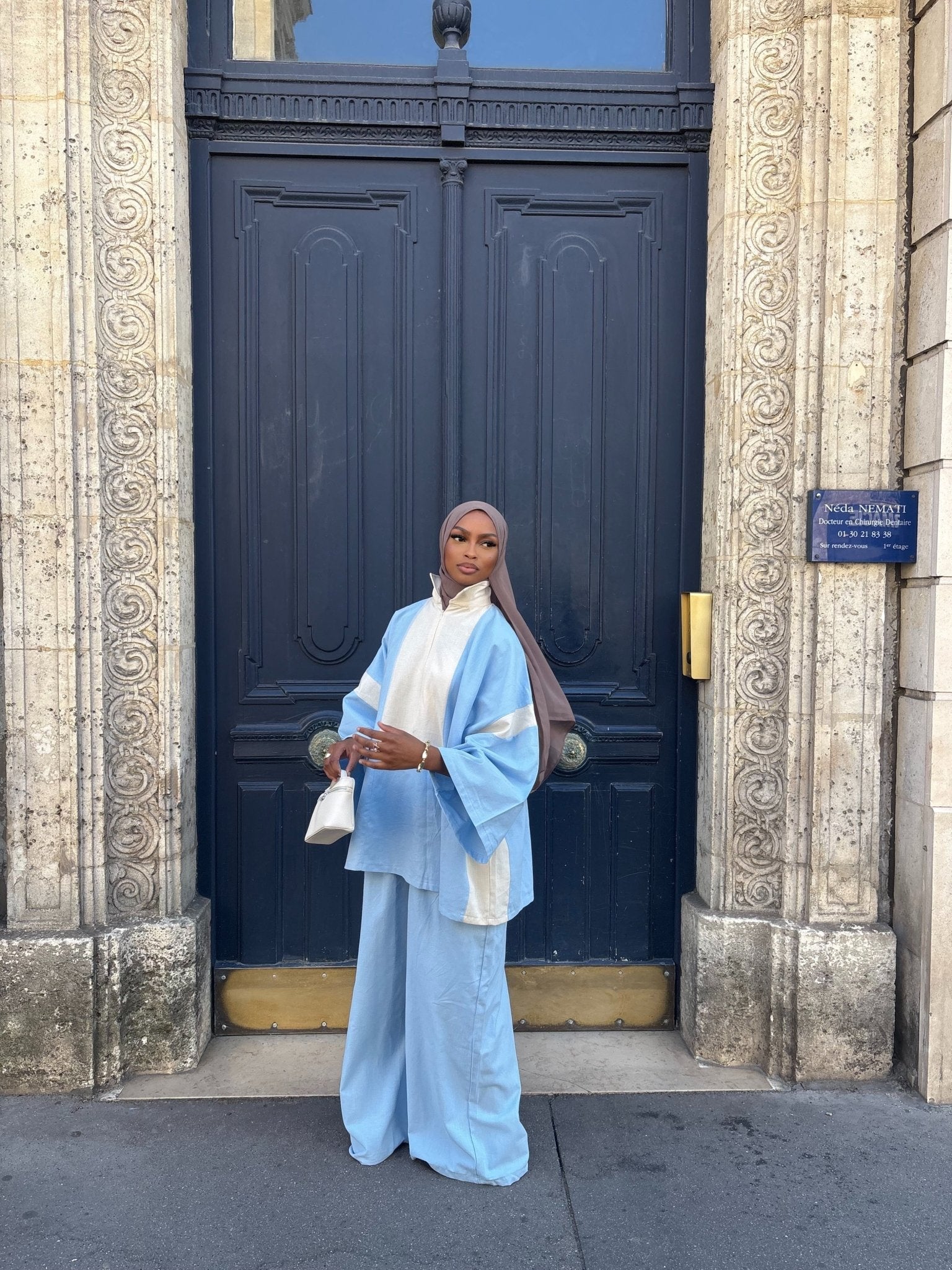 Ensemble Hayat - Bleu ciel/Beige