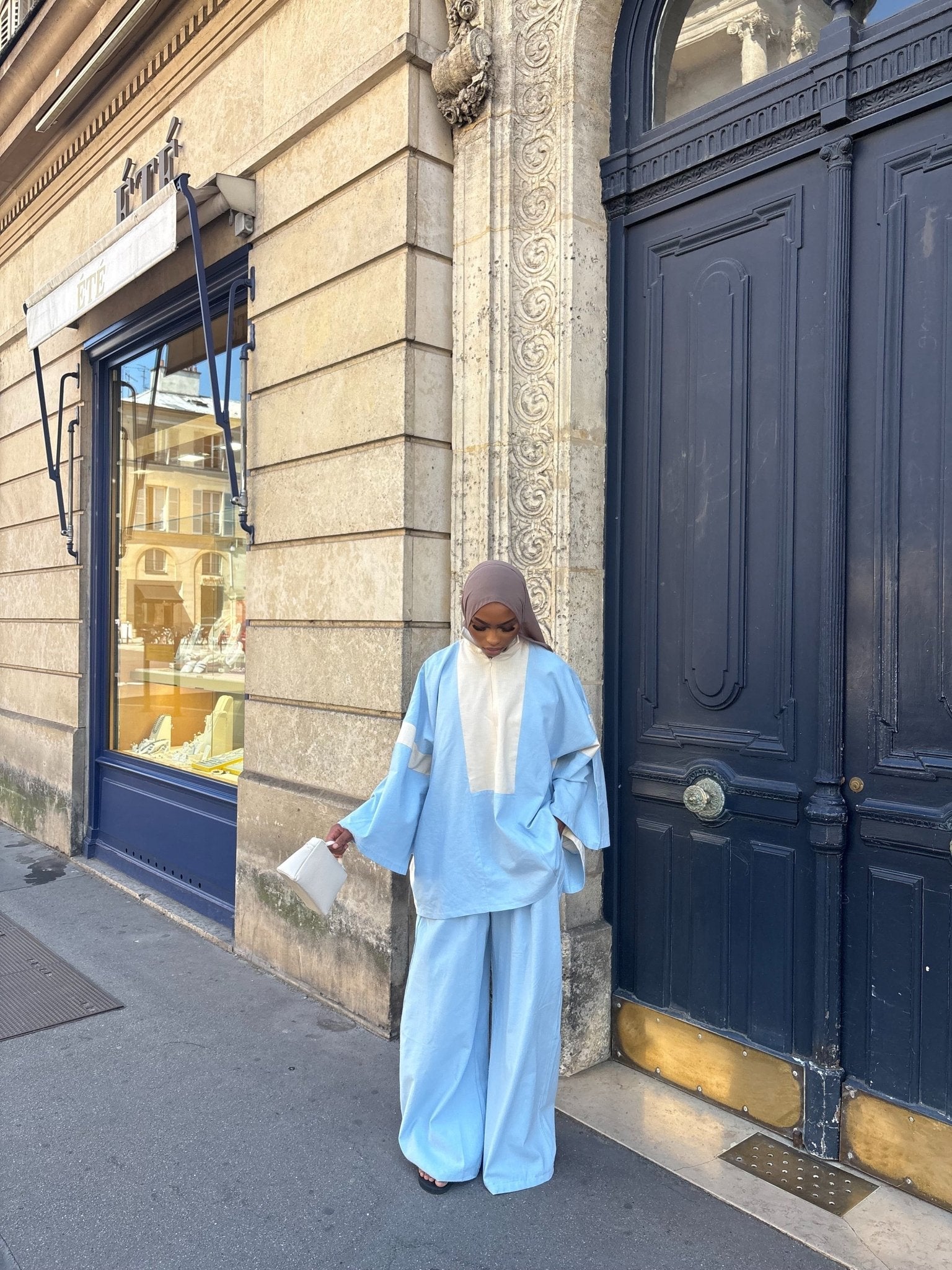 Ensemble Hayat - Bleu ciel/Beige