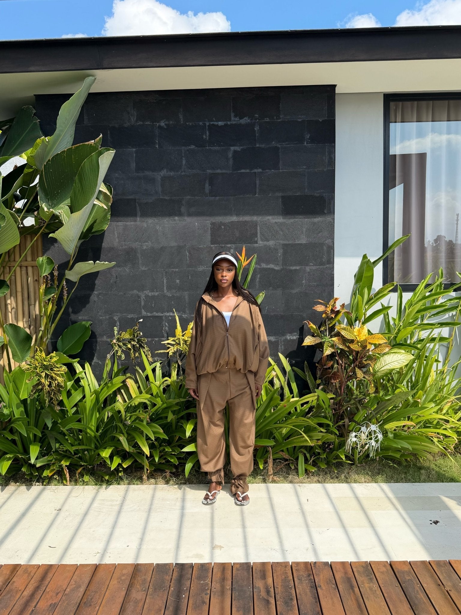 Ensemble Jogging Imen Camel foncé