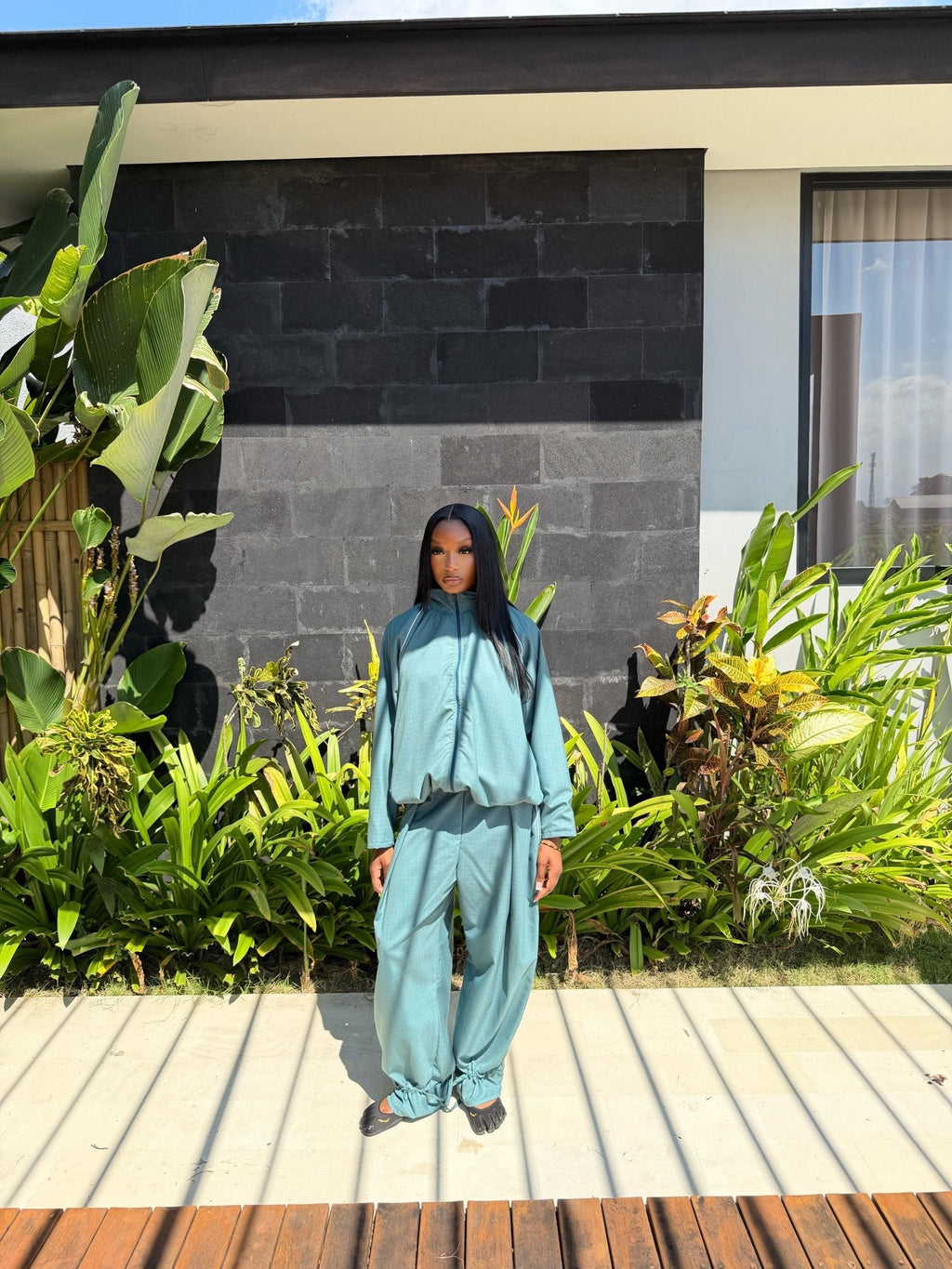 Ensemble Jogging Imen Vert sauge foncé