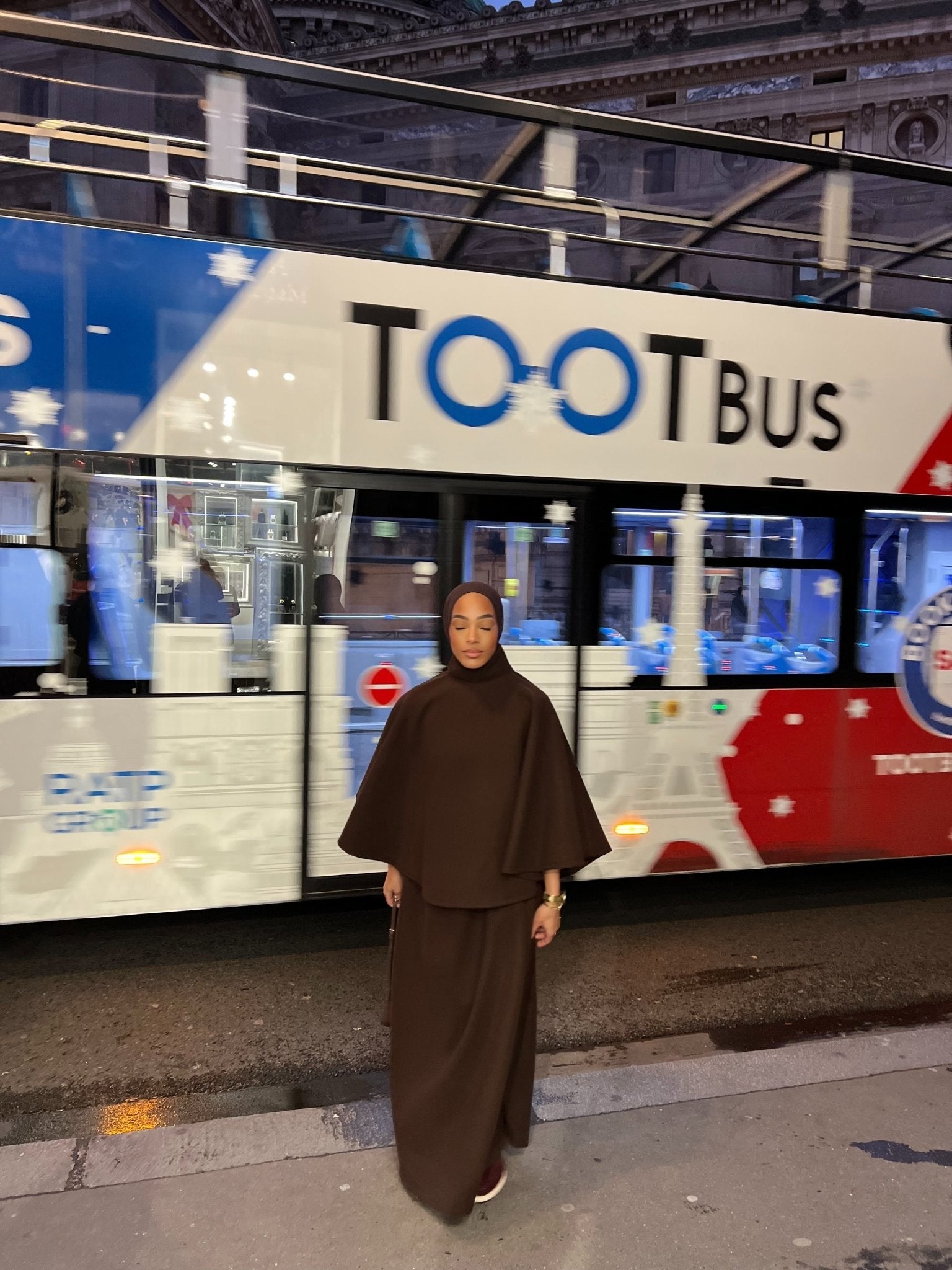 Ensemble Poncho Luna Marron