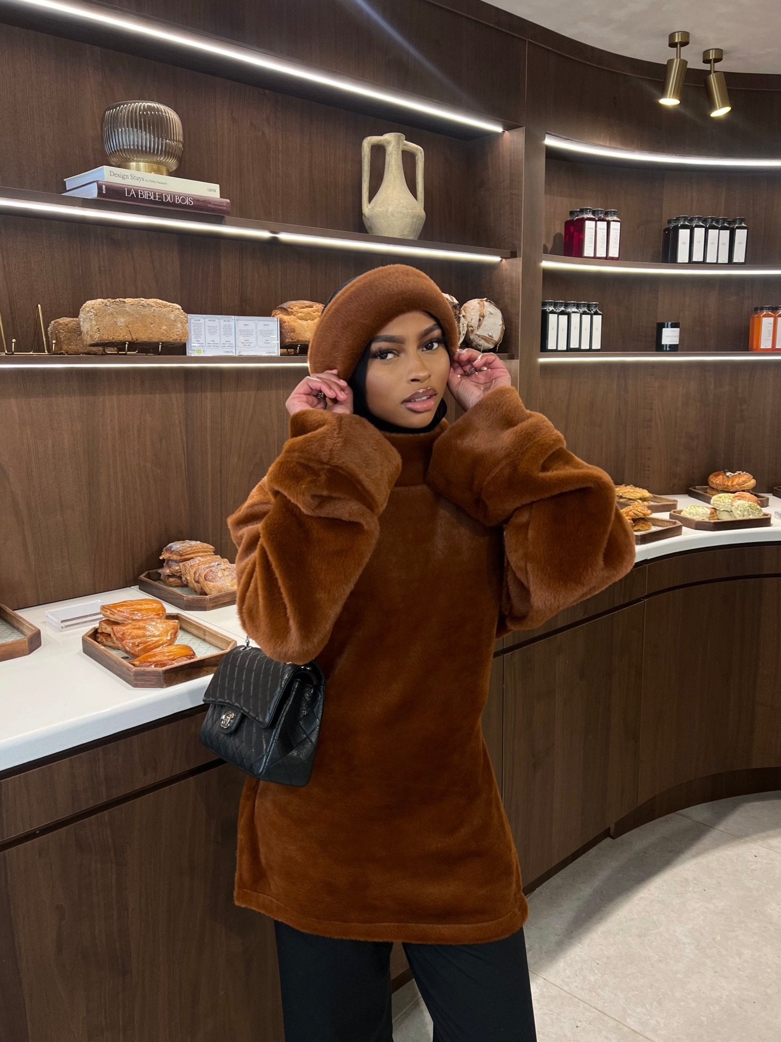 Ensemble Teddy Marron ( Fourrure et Pull )