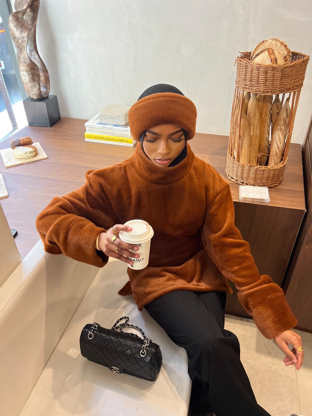 Ensemble Teddy Marron ( Fourrure et Pull )