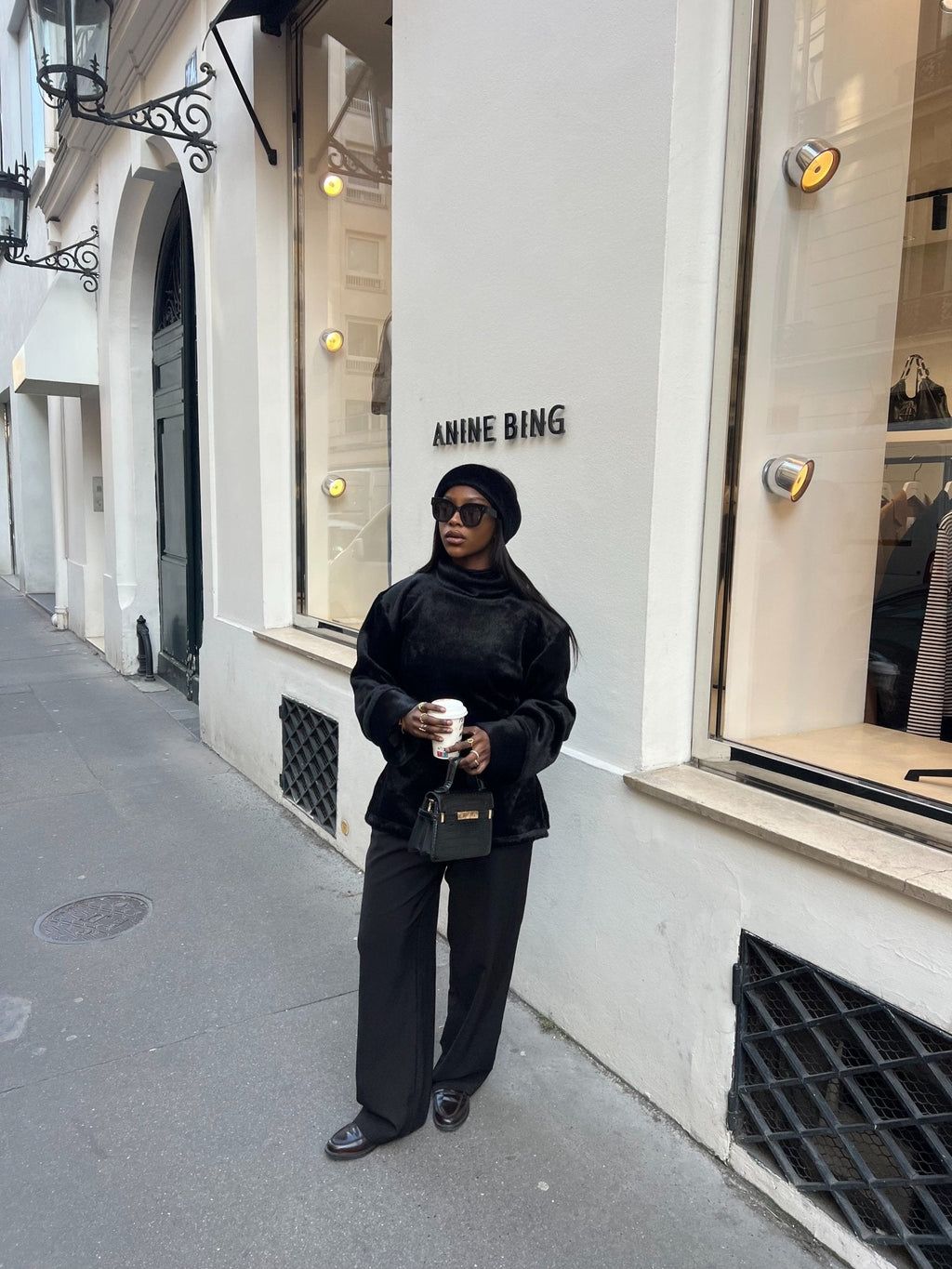 Ensemble Teddy Noir ( Fourrure et Pull )