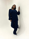 Ensemble Velours Taliya Bleu Nuit