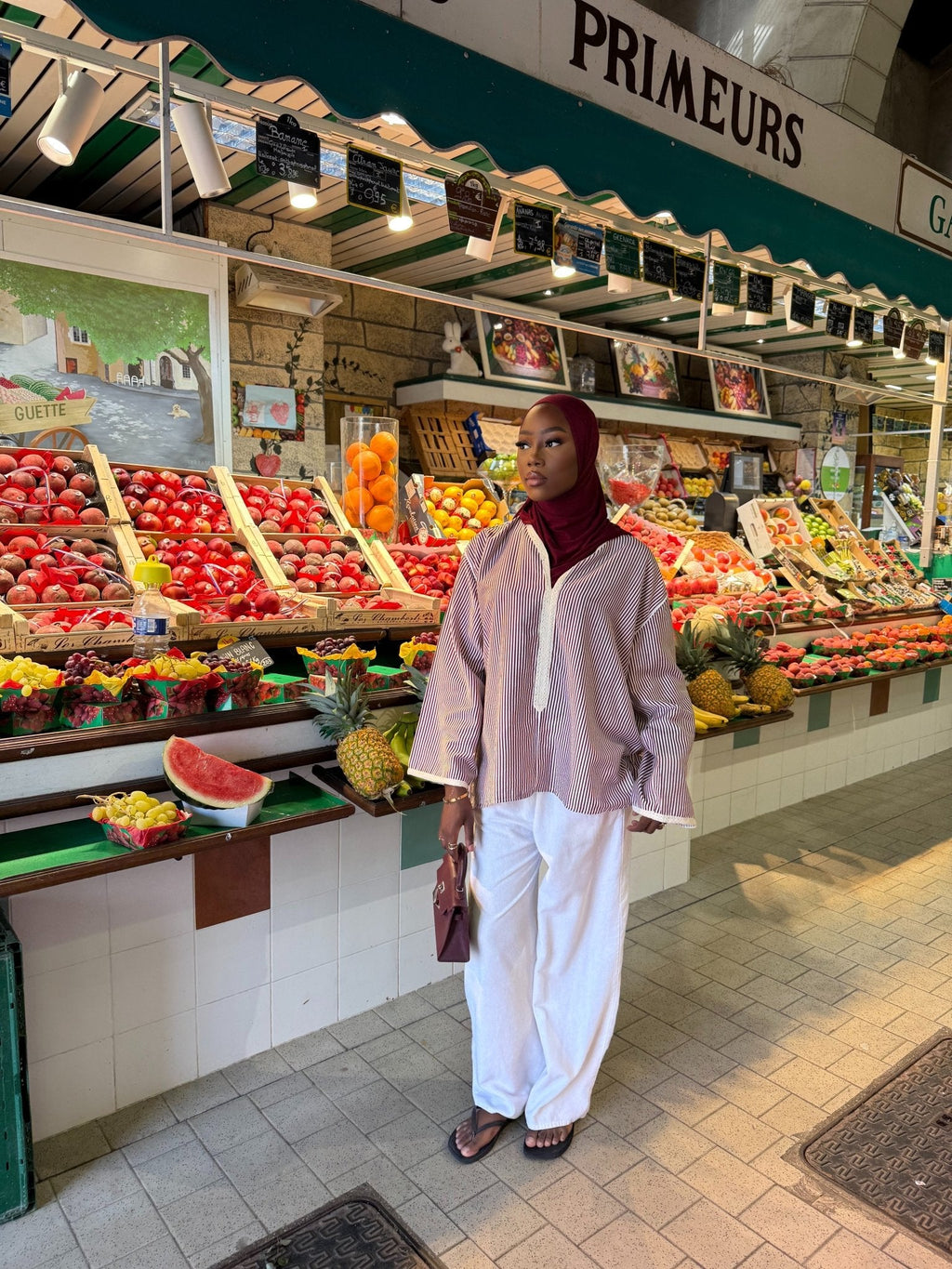 Haut Marrakech Rayé Bordeau