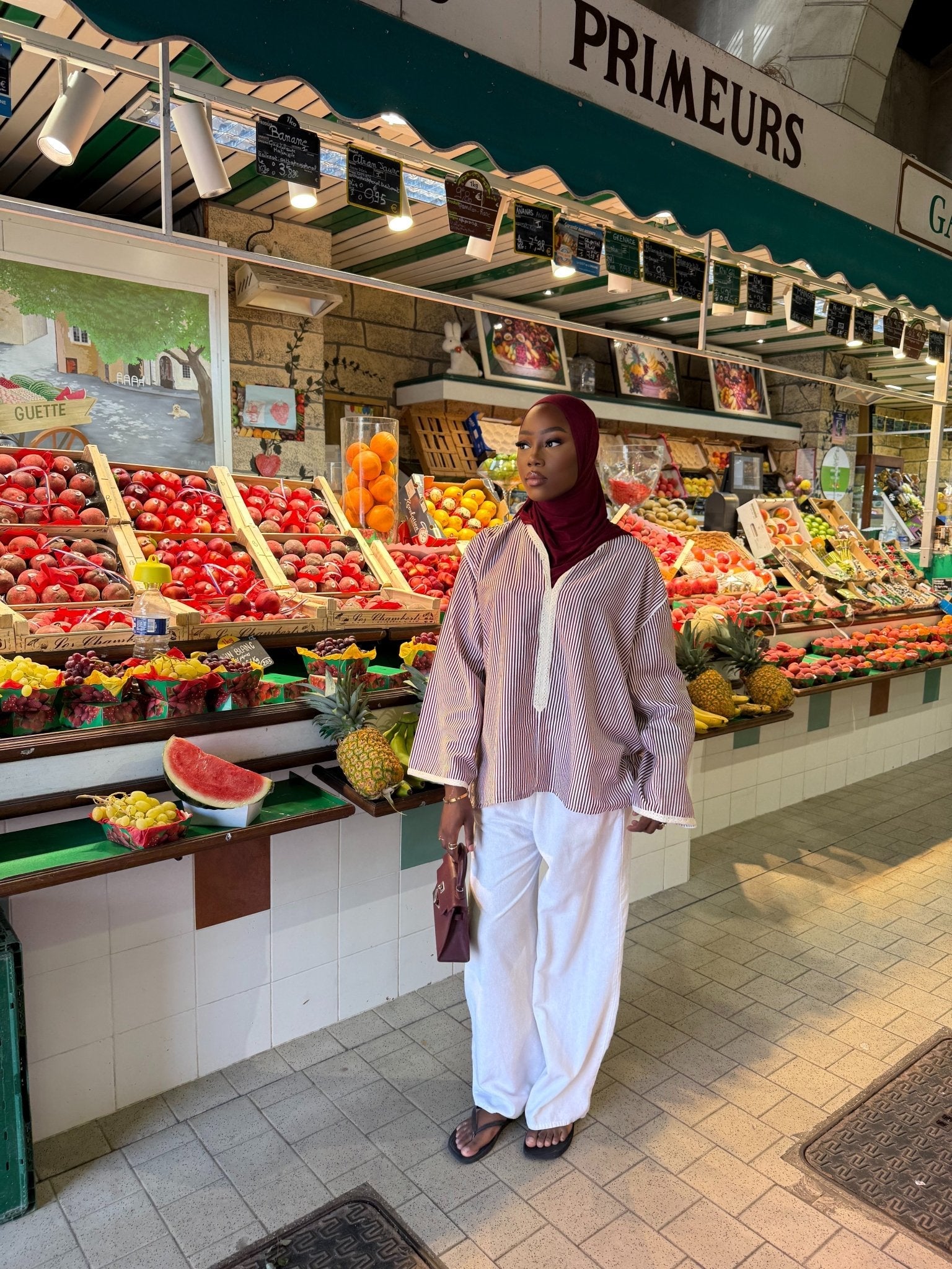 Haut Marrakech Rayé Bordeau