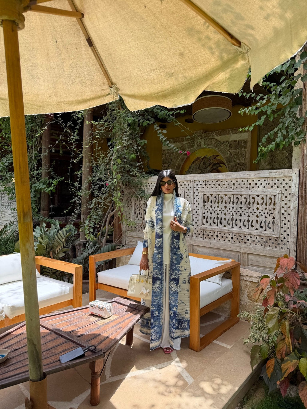 Kimono Alhambra Bleu porcelaine