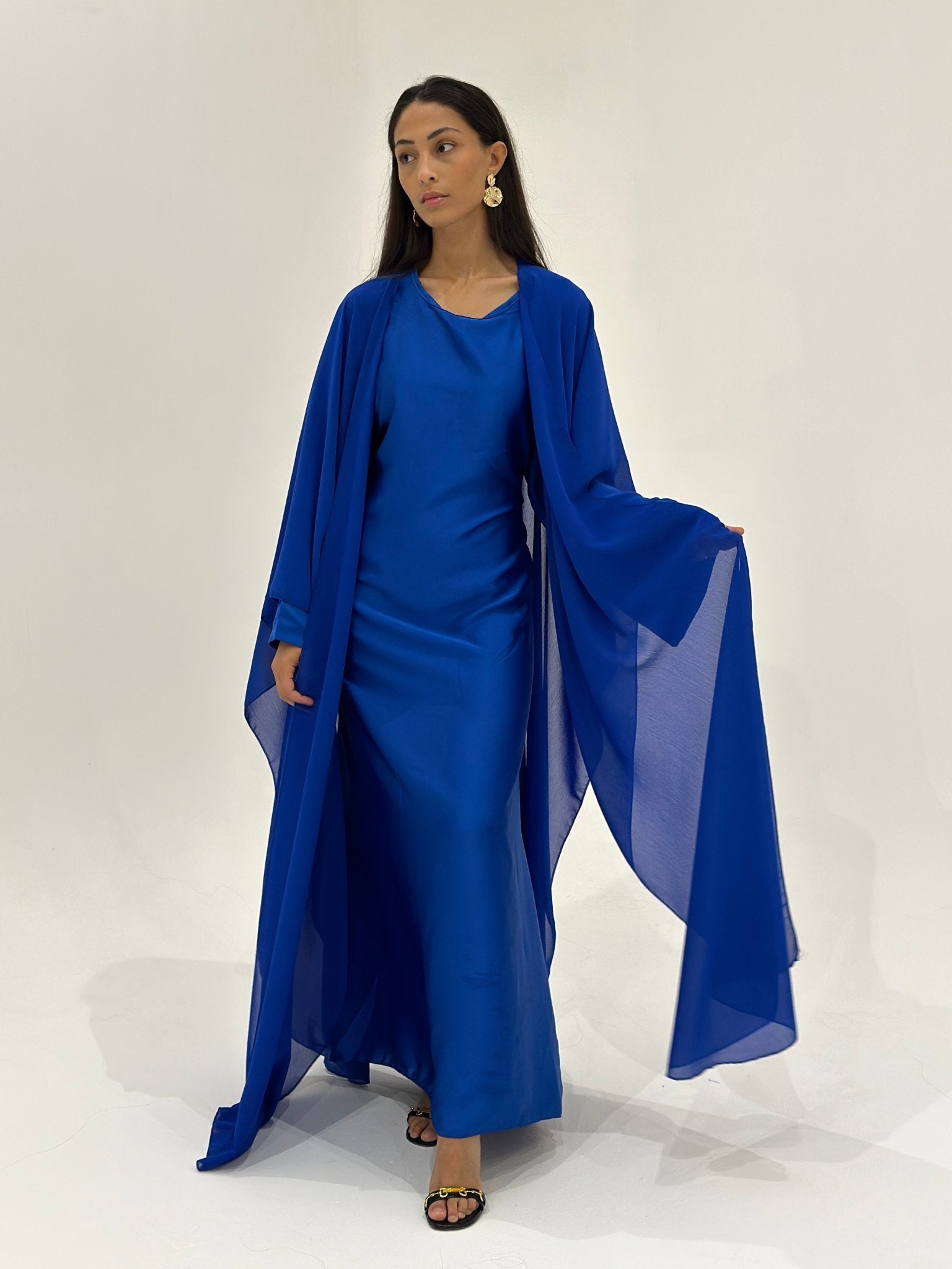 Kimono en Crêpe Phillipine Bleu Électrique