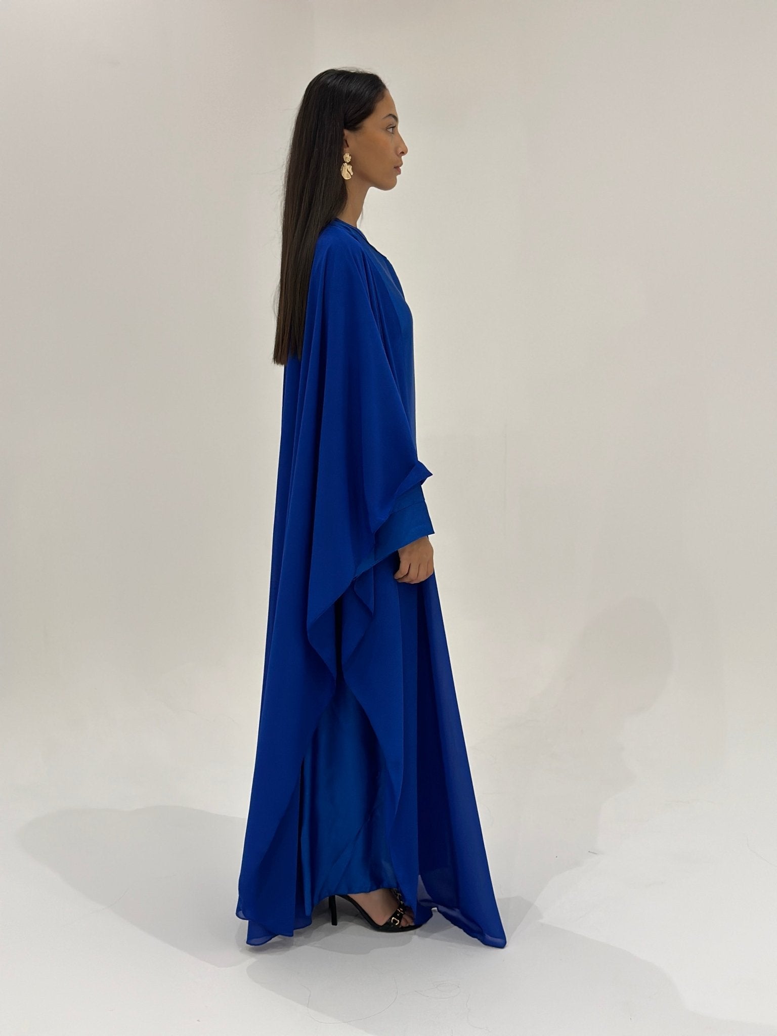 Kimono en Crêpe Phillipine Bleu Électrique