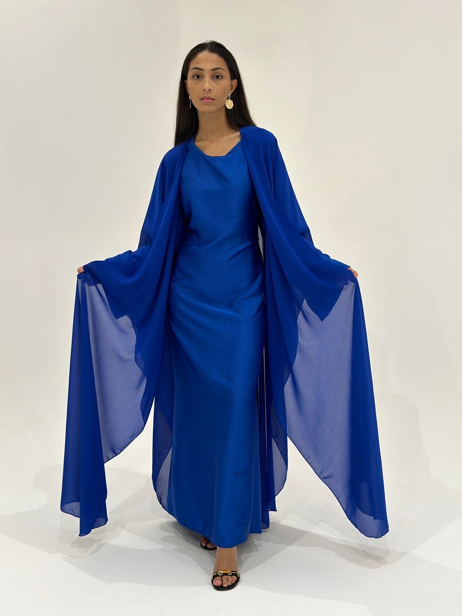 Kimono en Crêpe Phillipine Bleu Électrique