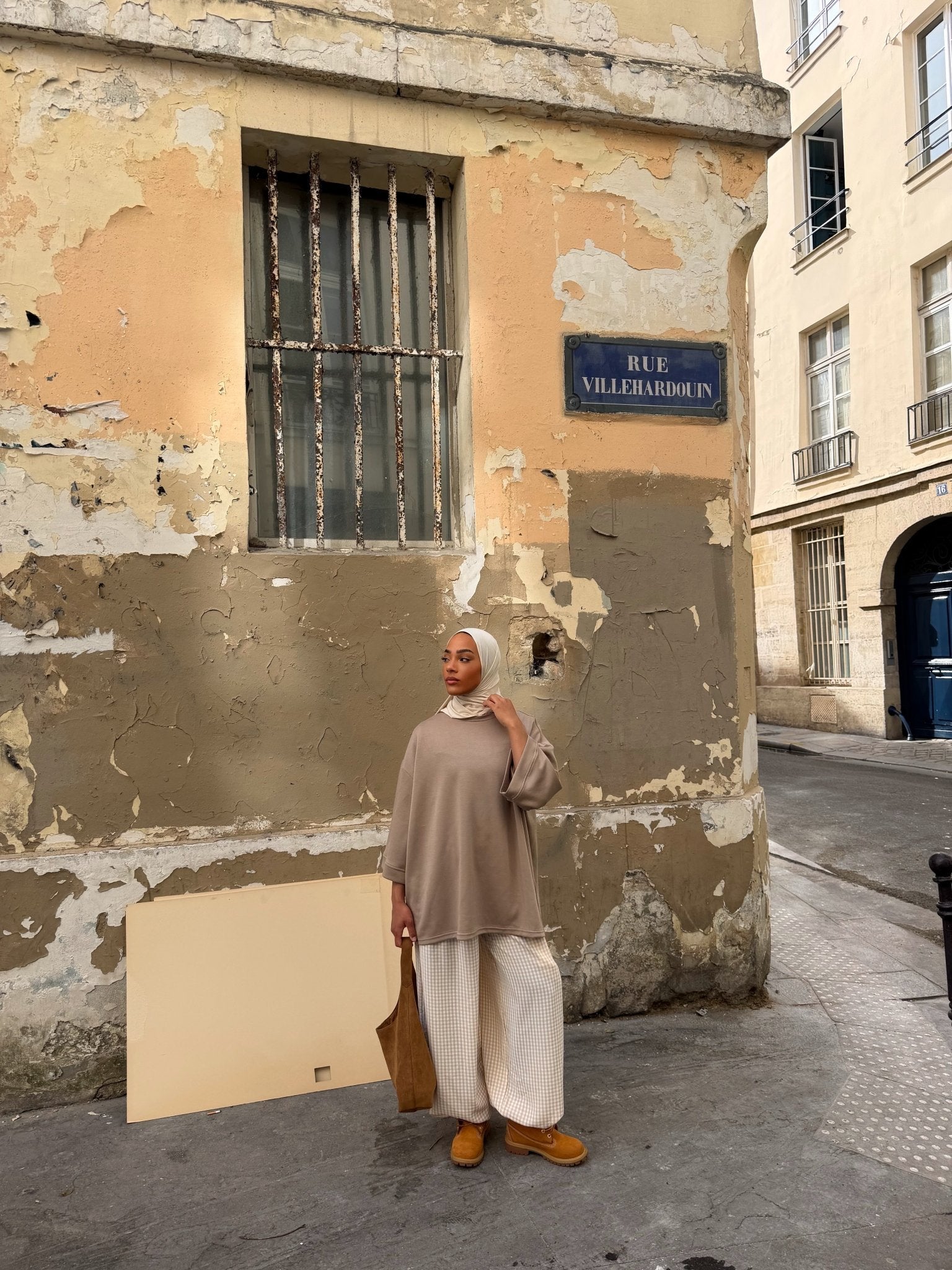 Pantalon Madeleine Beige-Blanc (Carreaux)