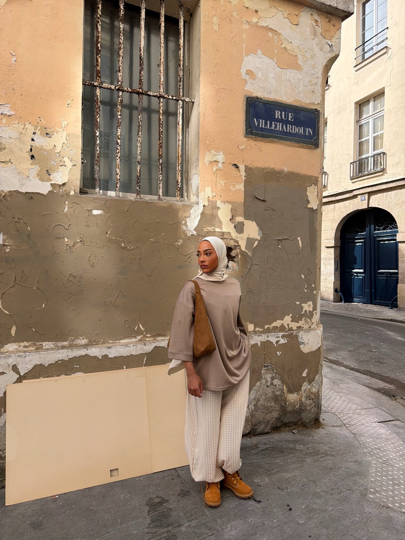 Pantalon Madeleine Beige-Blanc (Carreaux)