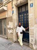 Pantalon Madeleine Jaune-Blanc (Carreaux)