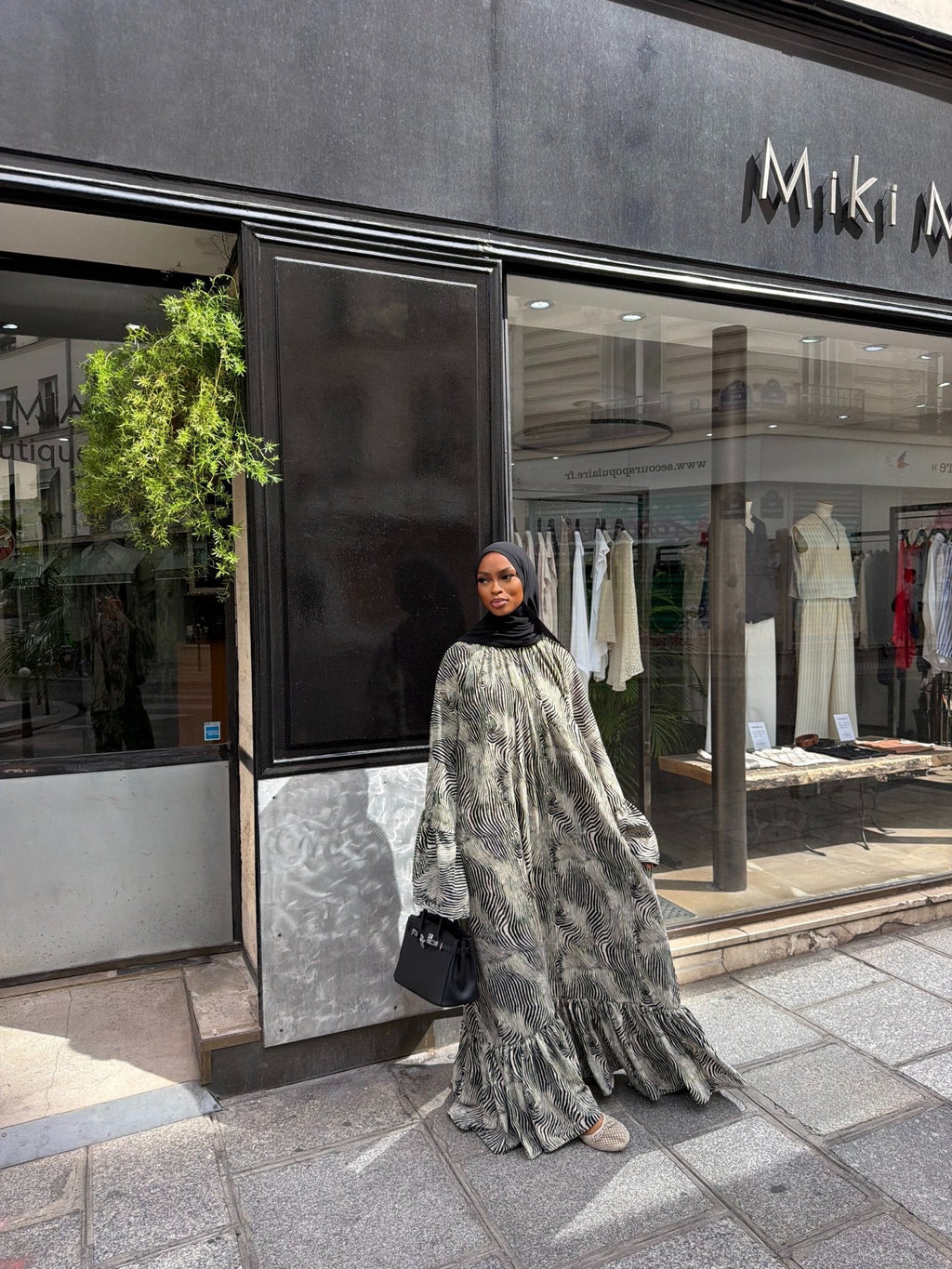 Robe Leyna - Gris-noir