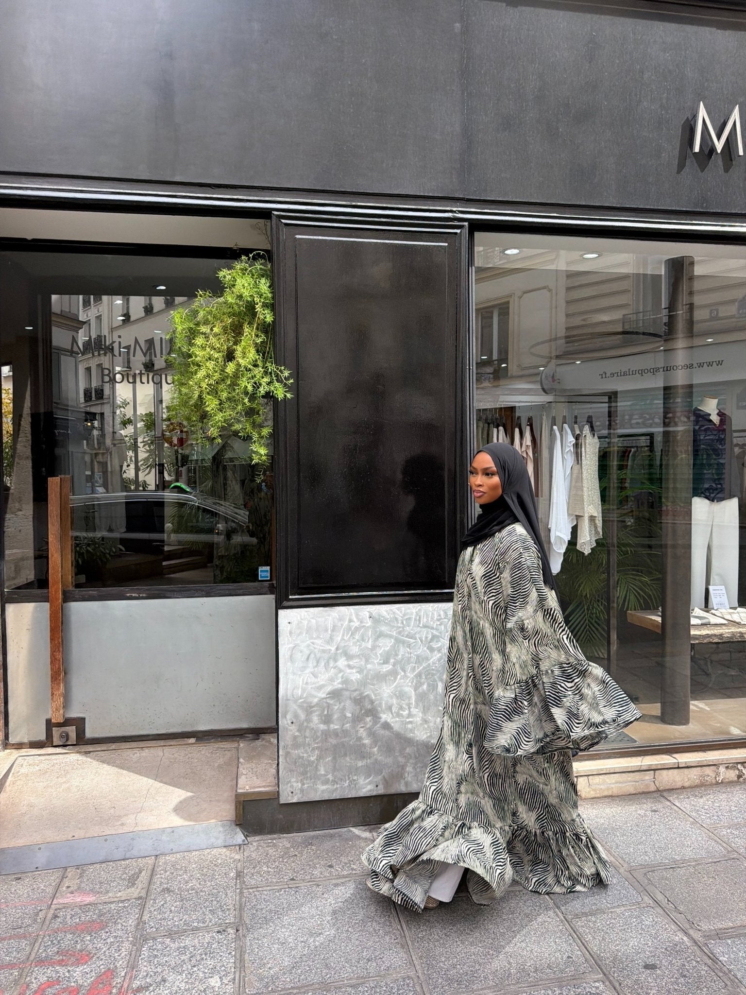 Robe Leyna - Gris-noir