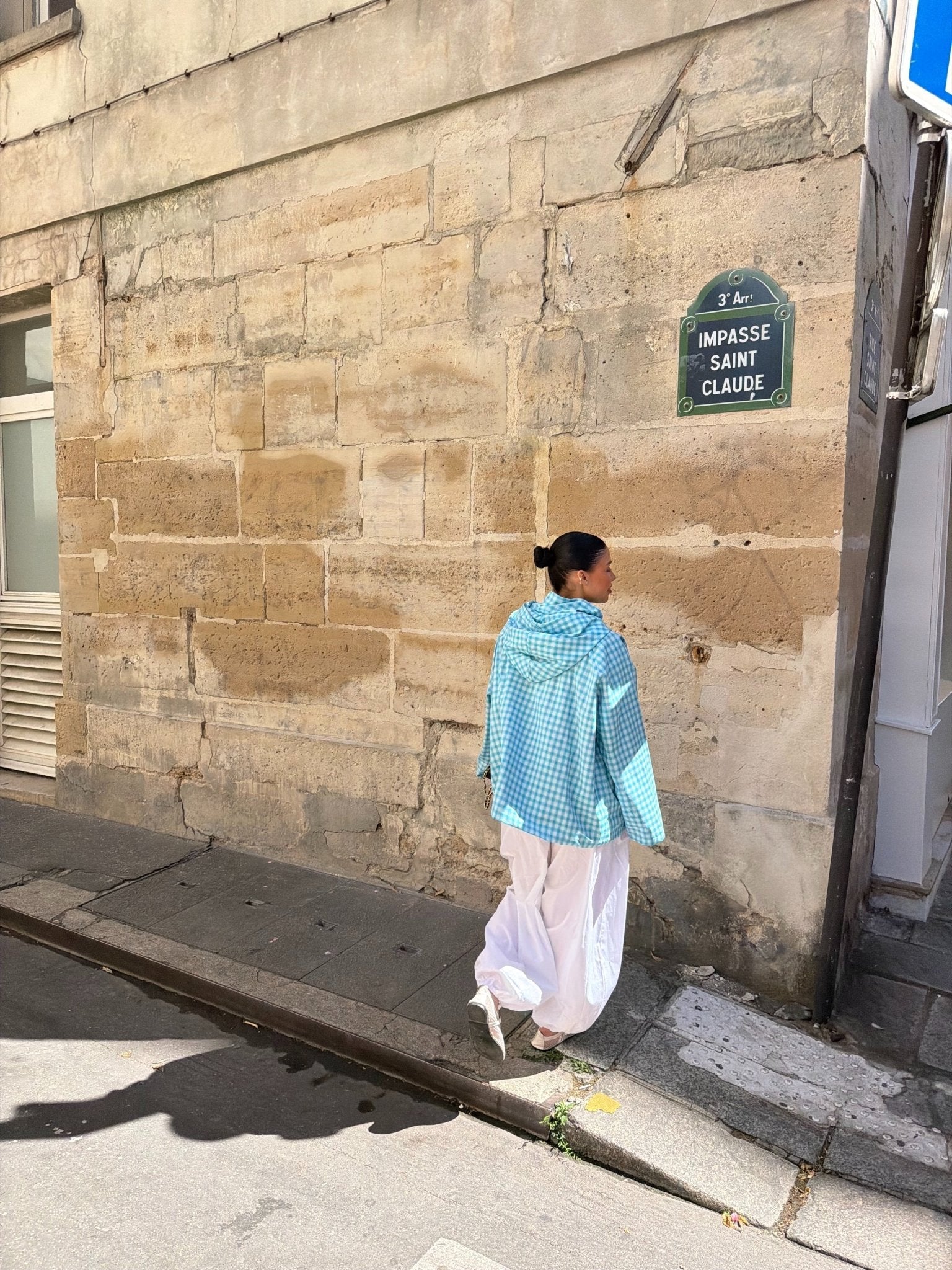 Veste Amara Bleu ciel-Blanc (Carreaux)